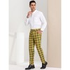 Lars Amadeus Men's Plaid Printed Regular Fit Flat Front Work Prom Dress Pants - image 4 of 4