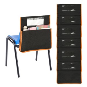 Unique Bargains Classroom Washable PVC Name Card Slots Chair Pockets 12 Pcs - 1 of 4