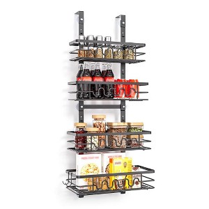 Over The Door Pantry Organizer Pantry Organization and Storage Easy to Install Spice Rack Shelves for Pantry Kitchen Bathroom and Cabinet Door - 1 of 4