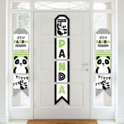 Big Dot of Happiness Party Like a Panda Bear - Hanging Vertical Paper Door Banners - Baby Shower or Birthday Party Wall Decor Kit - Indoor Door Decor