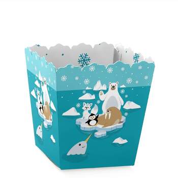 Big Dot of Happiness Arctic Polar Animals - Party Mini Favor Boxes - Winter Baby Shower or Birthday Party Treat Candy Boxes - Set of 12