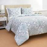 Ruhani Reversible Percale Cotton Comforter Set Blue/Aqua Blue - Heirlooms of India