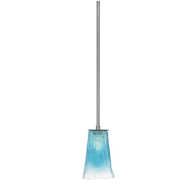Toltec Lighting Apollo 1 - Light Pendant in  Graphite with 5" Square Teal Crystal Shade