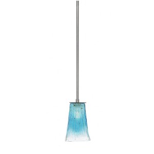 Toltec Lighting Apollo 1 - Light Pendant in  Graphite with 5" Square Teal Crystal Shade - 1 of 1