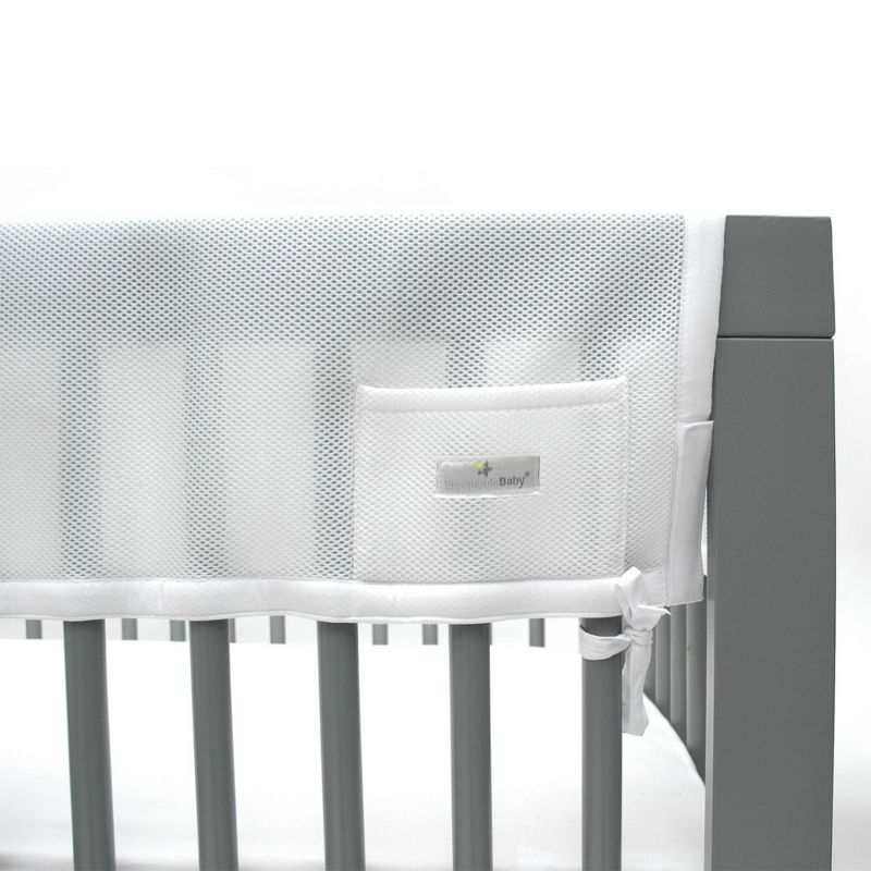 BreathableBaby Classic Breathable Mesh RailGuard Crib Rail Cover - Long Side, 3 of 10