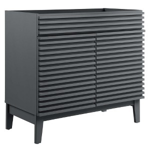 Modway Render 35" MDF and Particleboard Bathroom Vanity Cabinet in Gray - 1 of 4