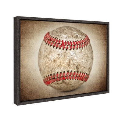 Vintage Baseball Hardball Framed Canvas Print for Kids Room