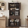70" Tall Kitchen Pantry Cabinet, Fluted Wooden Cupboard Storage Cabinet with Adjustable Shelves, Freestanding Bathroom Storage Cabinet - 4 of 4