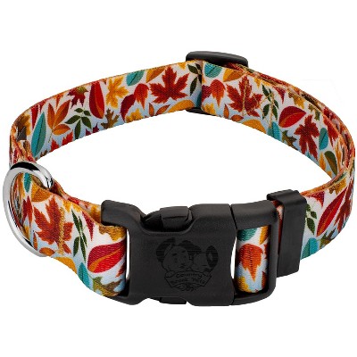 Recycled Canvas Autumn Plaid Dog Collar