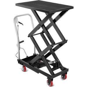 Hydraulic Lift Table Cart 330 Lb, Double Scissor Lift Table 50" Lifting Height, Lifting Table Cart with 4 Wheels & Non Slip Pad for Material Handling - 1 of 4
