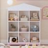 FONTOI Nightstand with Nine Storage Compartments, Three-layer Storage Shelf, Storage Rack for Bedroom, Pink&White, 12"*47.4"*38.6" - 3 of 4