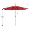 JIONJOY 9 ft. Aluminum Sunshade Shelter Market Patio Umbrella with Push Button Tilt and Crank - 3 of 4
