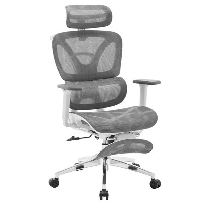 Ergonomic Mesh Office Chair with Adjustable 3D Armrests, High Back Desk Computer Chair, Retractable Footrest Wheels – Comfortable Swivel Task Chair