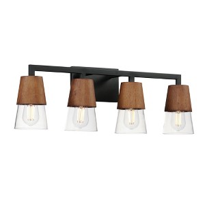 Maxim Lighting Carpenter 4 - Light Vanity in  Walnut/Black - 1 of 3