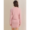INSPIRE CHIC Women's Stretch Short Sweater Jacket and Vintage Skirt Sets 2 Piece Suit - 3 of 4