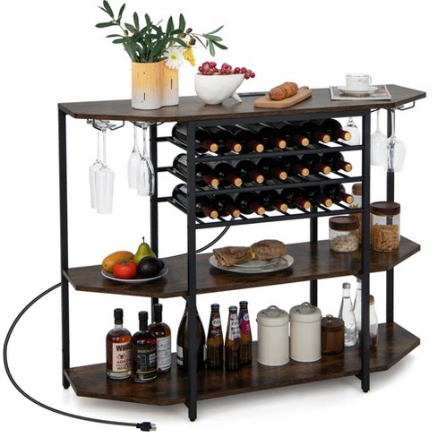 Bar cabinet with wine glass online storage