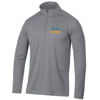NCAA UCLA Bruins Men's Gray 1/4 Zip Hooded Sweatshirt