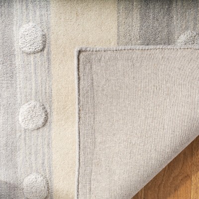 Gray and Ivory Hand-Tufted Wool Kids 6' x 9' Rug