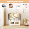 Storage Box with Wheels, 103 cm Foldable Wardrobe with Clothes Rail, Pack of 2 Stacking Boxes Storage - 3 of 4