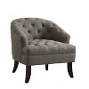 Inspired Home Delilah Linen Armless Barrel Slipper Chair with Button Tufting - 4 of 4