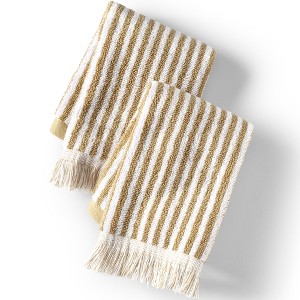 Lands' End Cotton Yarn-dyed Stripe Bath Towel Set - 1 of 3