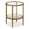 Double Shelf Metal Round Side Table in Brass and Gold Finish - Henn&Hart - 2 of 4