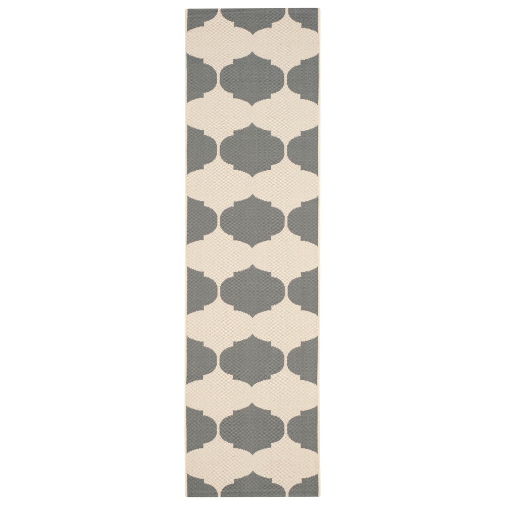 2'3inX8' Runner Brema Outer Patio Rug Beige/Anthracite - Safavieh