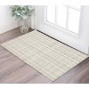Ivory And Gray Wool Plaid Hand Tufted Area Rug - 2 of 4