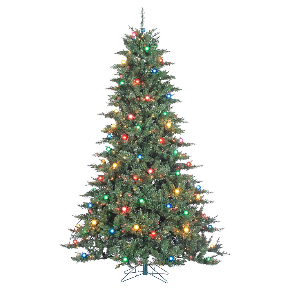 UPC 017816331655 product image for 7.5 Ft Pre-Lit Reno Pine Artificial Christmas Tree Multicolor Lights, Green | upcitemdb.com