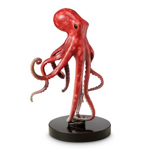 SPI Home Surfacing Octopus Brass Sculpture Coastal Marine Accent 9.5 Inches Tall - 1 of 3