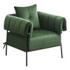 Upholstered Comfy Reading Chair, Modern Velvet Accent Chair with Soft Cushion - 2 of 4