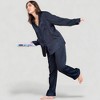 Anna-Kaci Lounge Women's Long Sleeve Button Up Pajama Set with Satin Leopard Texture and Relaxed Fit Pants - 3 of 4