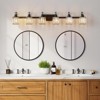 5-Light /6-Light Black Bathroom Vanity Lamps with Square Shades, Modern Crystal Vanity Lamps Above Mirror, Modern Crystal Wall Lamps - 4 of 4