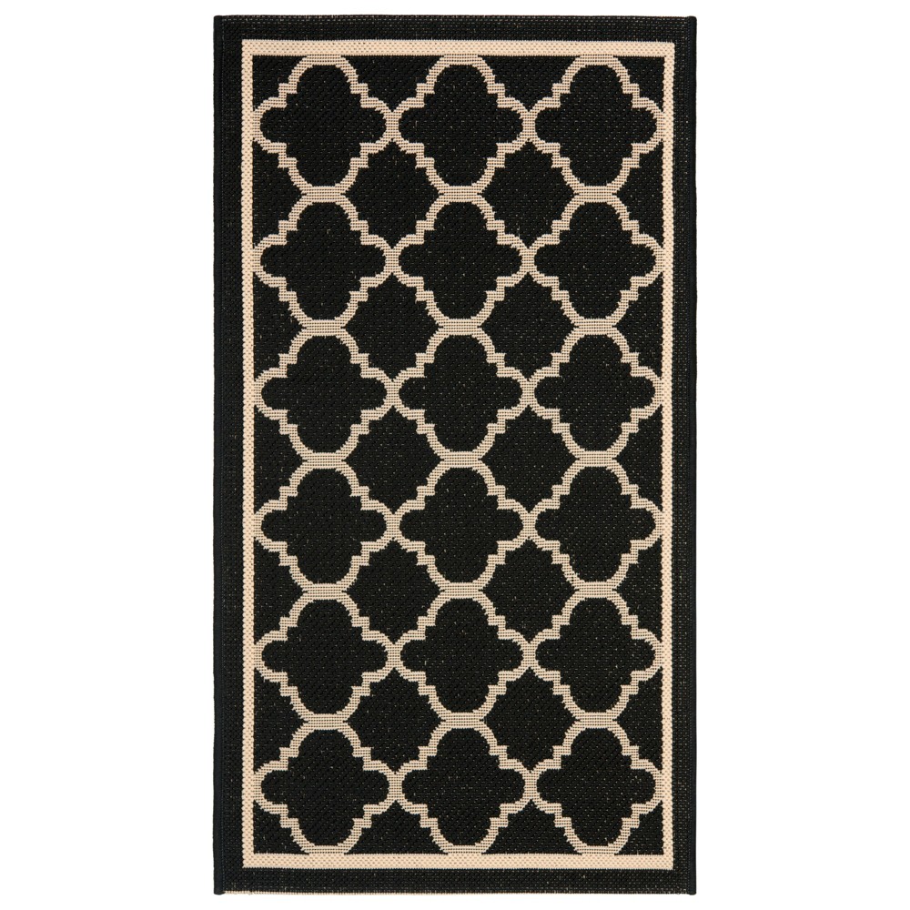 2'X3'7in Renee Outdoor Patio Rug Black/Beige - Safavieh