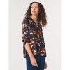 Jones New York Printed Button-Front Collarless Tunic - S - 2 of 3