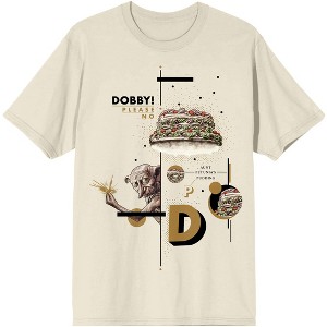Harry Potter Dobby Crew Neck Short Sleeve Men's Natural T-shirt - 1 of 3