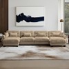 Christopher Knight Home Chasel  Modern 4 Seater Velvet 166" U Sofa with Bolstered Armrests and Two Movable Ottomans - 2 of 4