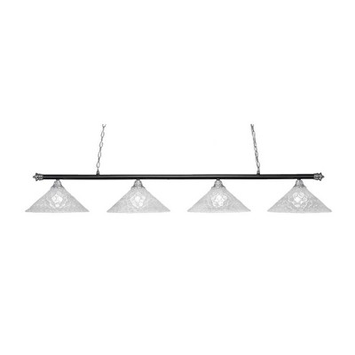 Toltec Lighting Oxford 4 - Light Island Pendant Light in  Chrome/Matte Black with 16" Italian Bubble Shade