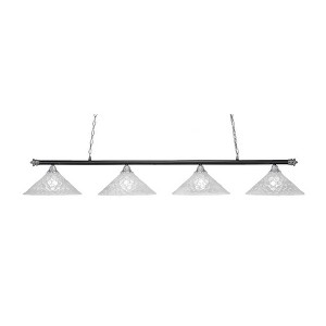 Toltec Lighting Oxford 4 - Light Island Pendant Light in  Chrome/Matte Black with 16" Italian Bubble Shade - 1 of 1