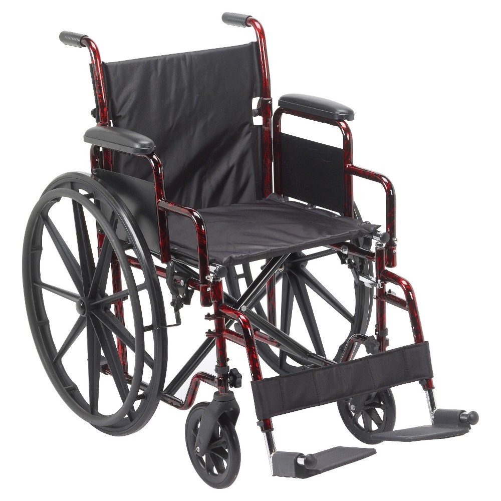 Drive Medical Transport/WheelchairWheelchairs K1 Product Description: Rebel W/C,18",FlameRd,DetDsk,SwgFt,1/ea