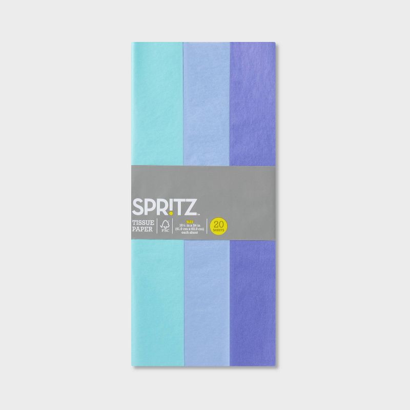 Blue/Purple Banded Tissue Paper - Spritz&#8482;, 3 of 4