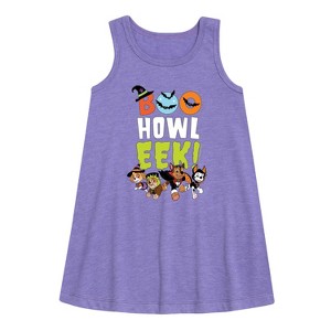 Girls' - Paw Patrol - Howl Eek Graphic Sleeveless Aline Dress - 1 of 4
