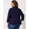 YESFASHION Women Plus Size Casual Blazer Open Front Long Sleeve Work Office Cardigan Jackets - 3 of 3