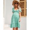 Clearlove Women's Chicken Heart Neck Short Sleeve Printed Comfortable Stylish Maternity Crop Dress - 2 of 4