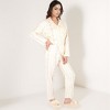 Anna-Kaci Lounge Women's Floral Stripe Pajama Set with Button-Up Top Chest Pocket and Elastic Waist Pants - 3 of 4