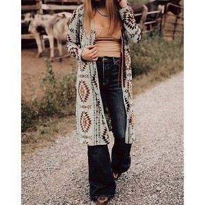 Women's Aztec Long Cardigan - dear lover - 1 of 3