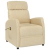 vidaXL Massage Recliner Cream Fabric - 2 of 4
