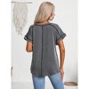 BLUEMING Womens T-shirts Knit V Neck Cap Sleeve Ribbed Tops Loose Fit Comfy Blouses Trendy Casual Outfits - 2 of 4