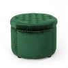NicBex Modern 22" Round Ottomans Wood Footstools with Button Tufted and Nailhead Trims for Bedroom and Living Room - 3 of 4