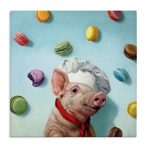 Stupell Industries Pig Chef with Playful Macarons, 17" x 17" - 1 of 4